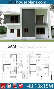 House Plans 13x15 With 4 Bedrooms House Plans Free Downloads House Plans Model House Plan Duplex House Design