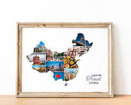 Custom China Map Photo Collage: Vacation Travel Gift (Digital File)