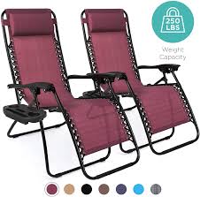 4.5 out of 5 stars 176. Set Of 2 Adjustable Zero Gravity Lounge Chair Recliners For Patio Pool W Cup Holders Burgundy Www Rt Art Nl