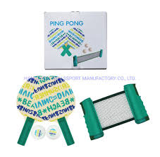 A spring clip allows for easy installation and removal of the net. New Design Printing Rubber Table Tennis Racket Ping Pong Set With Any Way Portable Table Tennis Net China Table Tennis Racket And Table Tennis Set Price Made In China Com