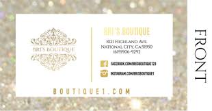 Boutique business card designs are the marketing collateral that is distributed to the customers and prospects when they visit your business place. Bri S Boutique Business Card Designs