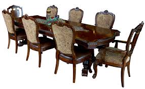 9 Piece Old World Dining Table And Chair Set Victorian Dining Sets Dining Room Victorian Vintage Dining Chairs