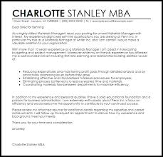 Materials Manager Cover Letter Sample Cover Letter Templates Examples