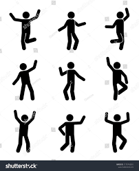 Happy People Stick Figure Icon Set Man In Different Poses Celebrating Pictogram Figure Icon Stick Happy Happy People Icon Set Stick Figures