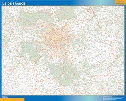 Carte Region Ile De France Cartes Murales France
