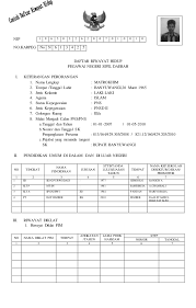 Kedudukan dalam struktur organisasi : Daftar Riwayat Hidup