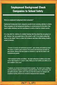 Employment Background Check Companies To School Safety Employment Background Check School Safety School