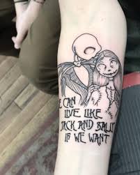 Blink 182 We Can Live Like Jack And Sally Time Bomb Tattoos Curiosities On Instagram We Can Live Like Jack And Sally If We Want Sarah Ete Jack And Sally Tattoos Nightmare Before Christmas Tattoo