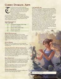 Arts Domain A Domain For The Refined Souls Based On The Arts Domain By U Mrmatthewj Un Dnd Classes Dungeons And Dragons Classes D D Dungeons And Dragons
