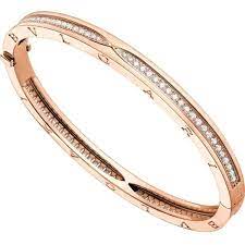 Bvlgari B Zero1 18kt Pink Gold And Pave Diamond Bangle Bracelet Jewelry Bracelets Gold Engraved Bangle Bracelet Jewelry
