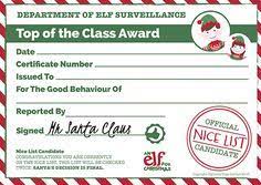 Each honorary elf certificate includes your child's name and the year. 14 Christmas Elf Certificates Ideas Christmas Elf Certificate Elf