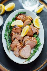 The juiciest baked pork tenderloin recipe ever! Grilled Lemon Garlic Pork Tenderloin Healthy Seasonal Recipes