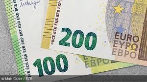 In das hologramm der banknote . Euro Banknoten Deutsche Bundesbank