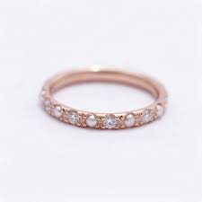 Eternity Ring With Diamonds And Pearls 18k Gold By Artemer Pearl Wedding Ring Wedding Rings Vintage Wedding Rings Halo