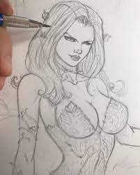 Simple quick draw of pamela isley, a.k.a poison ivy, from batman: Robert A Marzullo On Twitter Next Work In Progress Poison Ivy Drawing Poisonivy Fanart Dccomics Villain Comicart