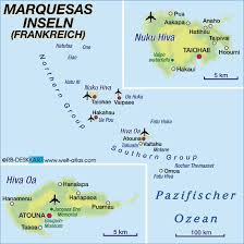The archipelago houses 1,600 residents and has a land area of 850 square km. Map Of Marquesas Islands Region In French Polynesia Welt Atlas De