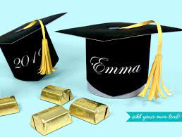 Make A Graduation Cap Favor And Candy Box Printable Kit Graduation Cap Favors Gift Certificate Template Gift Card Holder