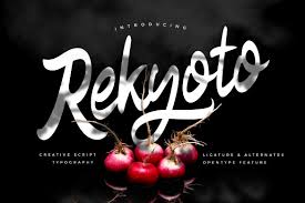 Stylistic alternates, swash and more. Rekyoto Font By Vunira Creative Fabrica Script Fonts Fancy Fonts Fonts