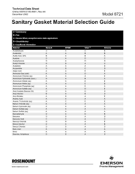 Sanitary Gasket Material Selection Guide Emerson Process