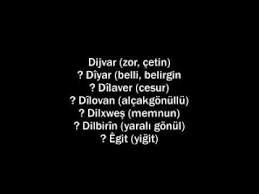 Dunyada En Cok Kullanilan Kurtce Isimler Ve Anlamlari Youtube