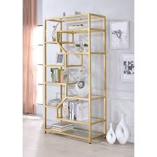 Alida Cube 77 Etagere Bookcase Joss Main Glass Bookshelves Acme Furniture Gold Bookshelf