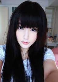 Black Asian Style Long Hair Hairstyles With Bangs Long Hair Styles Long Hair With Bangs