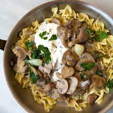 Slow Cooker Mushroom Stroganoff With Egg Noodles Recipe Recipe Vegetarian Slow Cooker Recipes Slow Cooker Vegetarian Slow Cooked Meals
