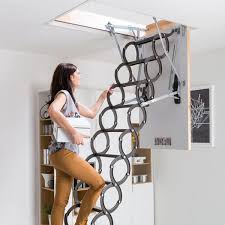Scissor lifts combine compact size, simple movement and a large work platform to when compared to a ladder or boom lift, a scissor lift's targeted motion keeps it steady. Fakro Roof Access Lst Concertina Scissor Laddder The Skylight Company