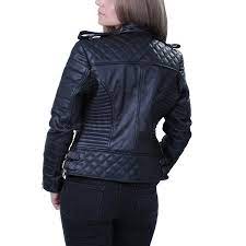 Women Ebony Quilted Black Biker Leather Jacket Leather Jacket Leather Jackets Women Leather Blazer Women