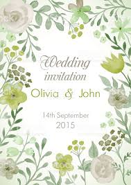 wedding invitation with flowers and leaves watercolor hand painting 結婚 式 招待状 花 イラスト 招待状