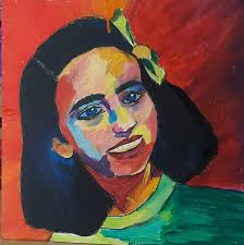 Abstract colored portraits in acrylic