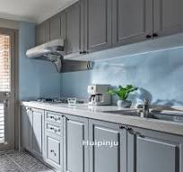 Modern Kitchen Cabinetry Unfinished Real Wood Solid Quality Cabinets  Thailand Factory Furniture Artificial Granite Acrylic