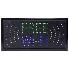 Free Wi Fi Animated Led Sign With Hanging Chain Rectangular Blue Green Wifi Sign Led Signs Led