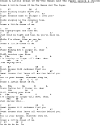 Mamas And Papas Dream A Little Dream Of Me Chords Love Song Lyrics For Dream A Little Dream Of Me The Mamas And The Papas With Chords Love Songs Lyrics Me Too Lyrics Love Songs