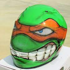 Ninja Turtles Michelangelo Custom Painted Motorcycle Helmet Etsy In 2021 Custom Paint Motorcycle Custom Motorcycle Helmets Helmet
