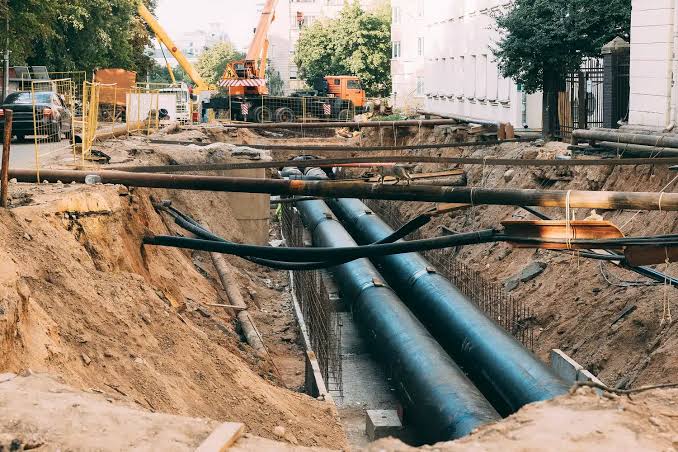 Sewer-line excavation