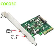 2 Ports 10gbps Usb3 1 Type C To Pci Express X4 Converter Adapter Dua Usb C Usb 3 1 Type C Port Pcie Controller Card Usb Port Adapter