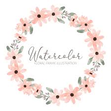 Pink and peach floral pattern. Cute Watercolor Peach Flower Circle Wreath Frame 2027977 Vector Art At Vecteezy