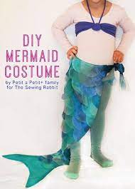 Disfraces De Disney Caseros La Sirenita Mermaid Costume Diy Mermaid Costume Kids Little Girl Mermaid Costume