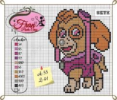 Oi amiga,muitas pessoas me pedem mas infelizmente não envio gráficos por email por não ter disponibilidade de tempo. Patrulha Canina Skye Fran Ponto Cruz Bebe De Ponto Cruz Ponto Cruz Patrulha Pata