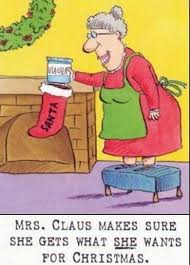 Mrs Claus Gets What She Wants Funny Christmas Santa Christmas Humor Christmas Jokes Mrs Funny Christmas Jokes Funny Christmas Cartoons Funny Christmas Pictures