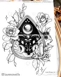 instant download tattoo design ouija planchette tattoo etsy australia