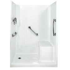 The problem is, your shower stall or bathtub is grimier than you are. Ella S Bubbles 32 In X 60 In X 77 In Freedom Low Threshold 3 Piece Shower Kit In White With Right Seat And Left Drain In The Shower Stalls Enclosures Department At Lowes Com