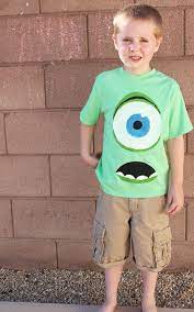Diy Monsters Inc Mike Wazowski Painted Tee Shirt With 30 Minute Crafts What A Great Job Monsters Inc Halloween Costumes Disney Costumes Diy Boy Costumes