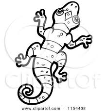 Black And White Lizard Cartoon Clipart Of A Black And White Lizard Vector Outlined Cartoon Lizard Cartoon Clip Art Art