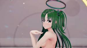 Yuuka Blue Archive Hentai Se Desnuda Baile Teddy Oso Playboy Chica MMD 3D  Cabello Verde Oscuro 