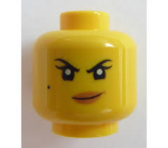 LEGO Head Female Black Eyebrows And Beauty Mark (3626)