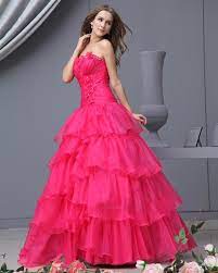 Cheap 2013 Style Tiered Organza Hot Pink Quinceanera Prom Dress Pink Wedding Dresses Quinceanera Dresses Pink Quinceanera Dresses