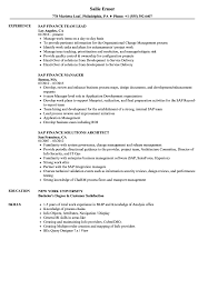 Techenoid provides best online sap afs training. Sap Finance Resume Samples Velvet Jobs