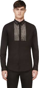 Black And Gold Mens Dress Shirt Diesel Black Gold Black Sparbok Stud Shirt Ssense Mens Hottest Fashion Studded Shirt Mens Fashion Inspiration